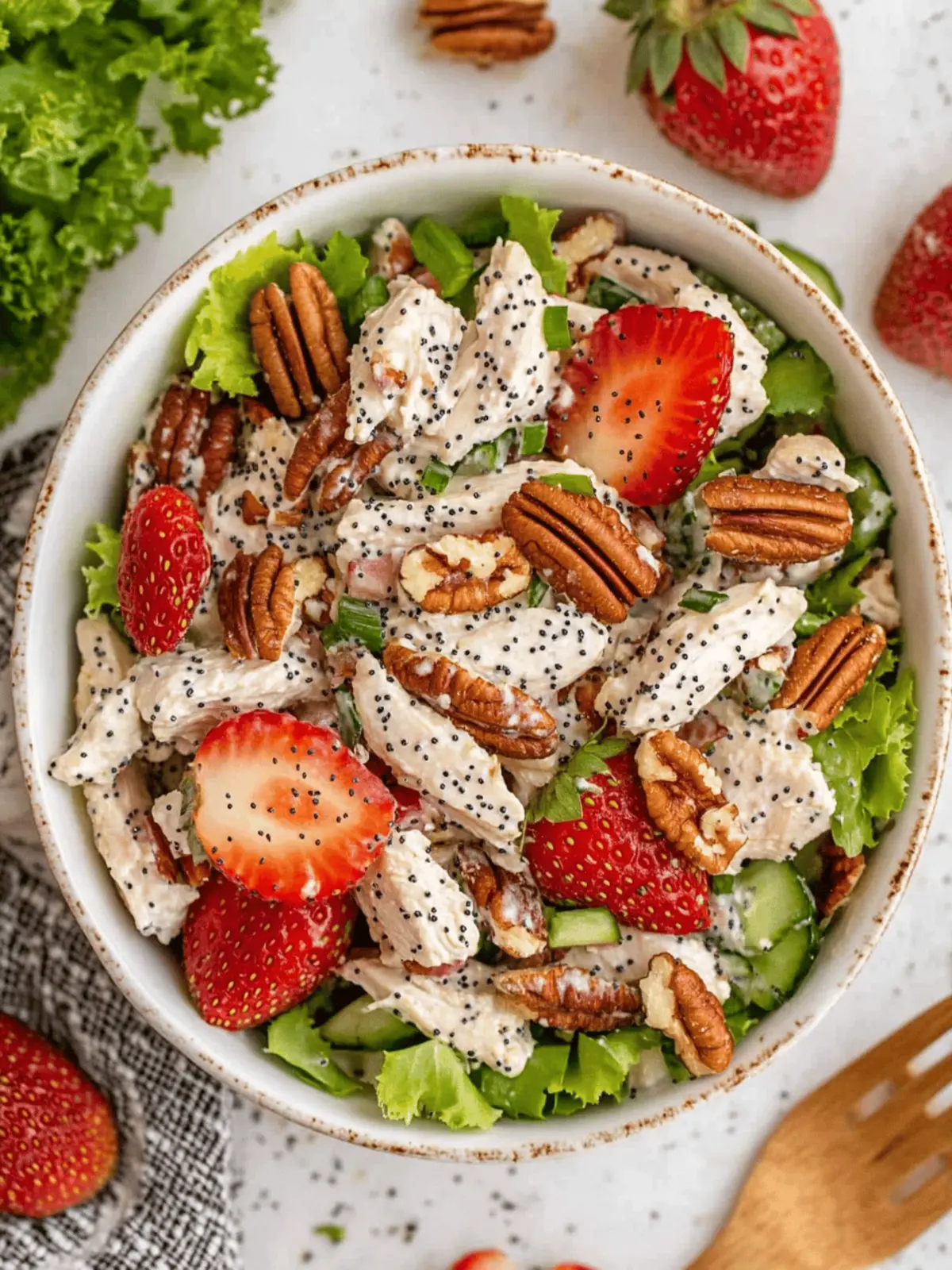 Strawberry Poppy Seed Pecan Chicken Salad