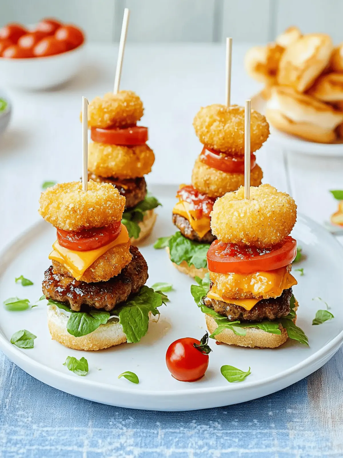 Mini Tater Tot Cheeseburgers
