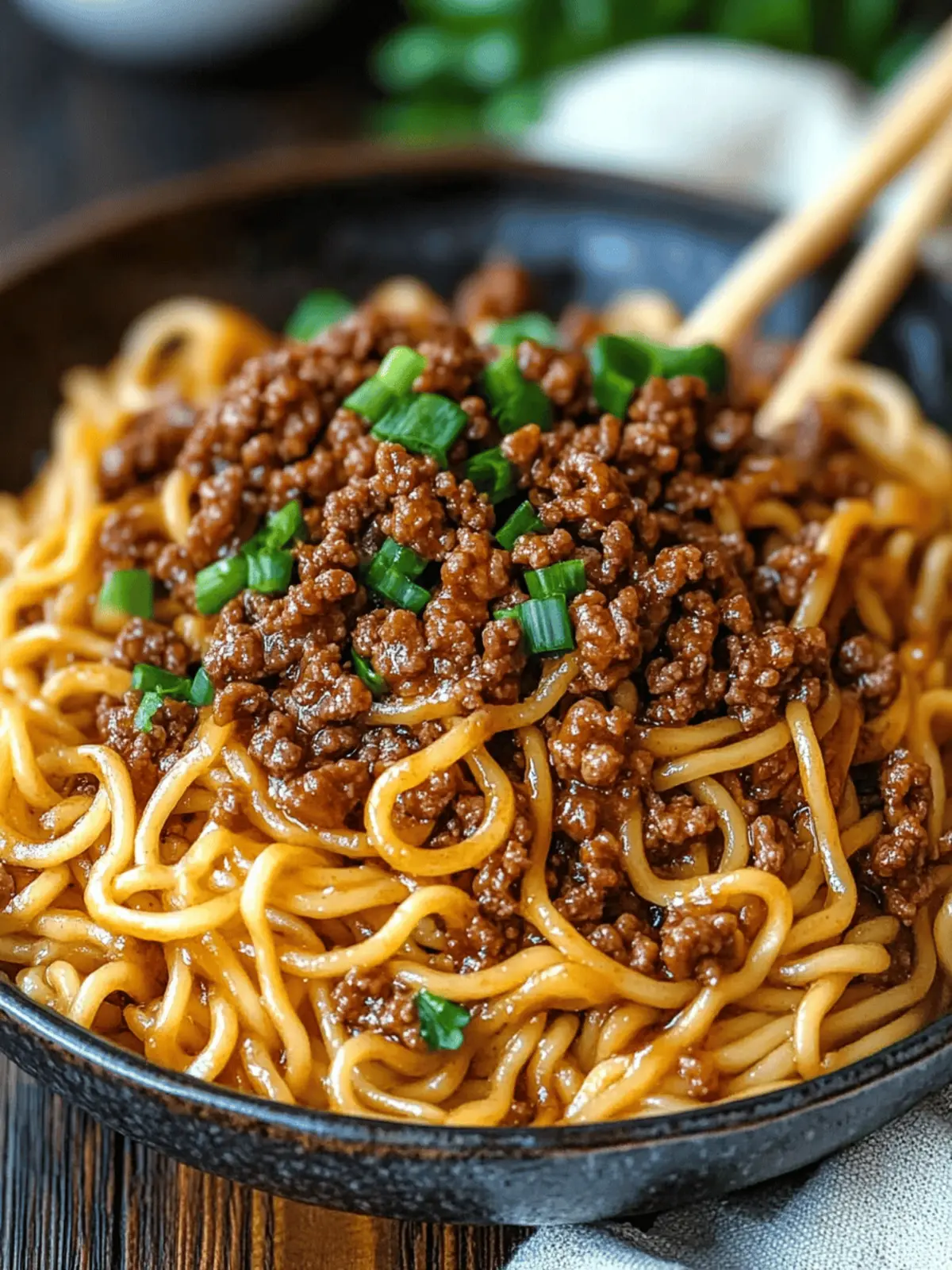 Mongolian Ground Beef Noodles