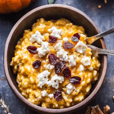 Baked Pumpkin Goat Cheese Risotto
