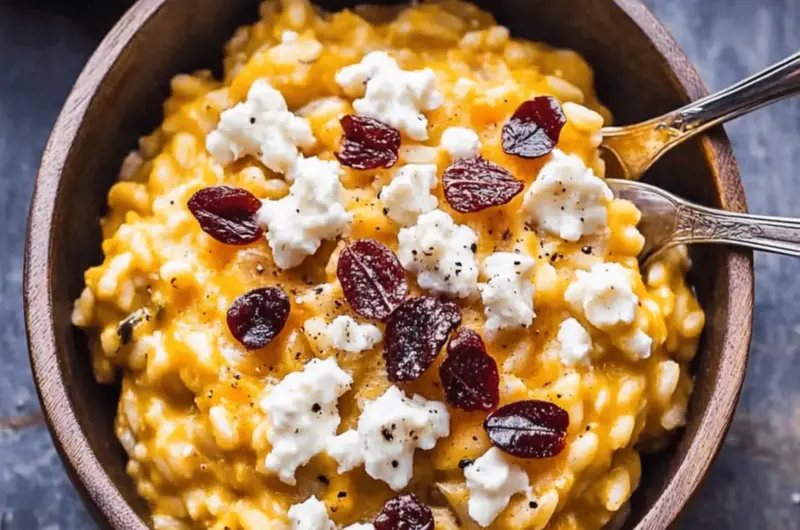 Baked Pumpkin Goat Cheese Risotto