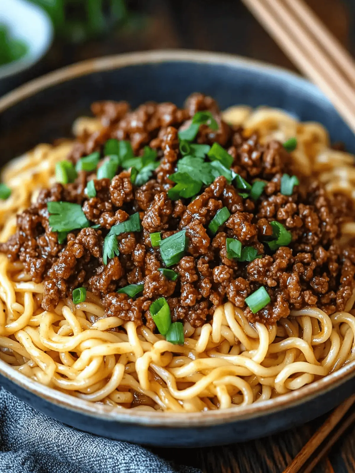 Mongolian Ground Beef Noodles