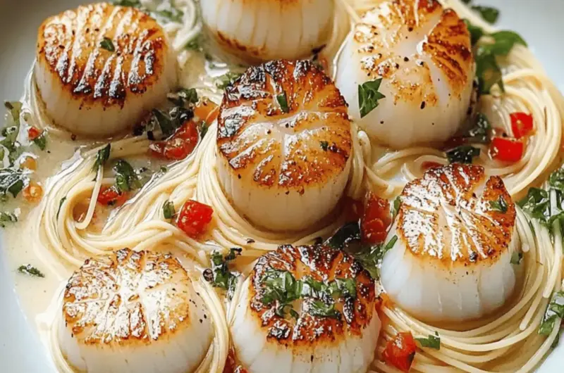 Sea Scallops with Angel Hair Pasta