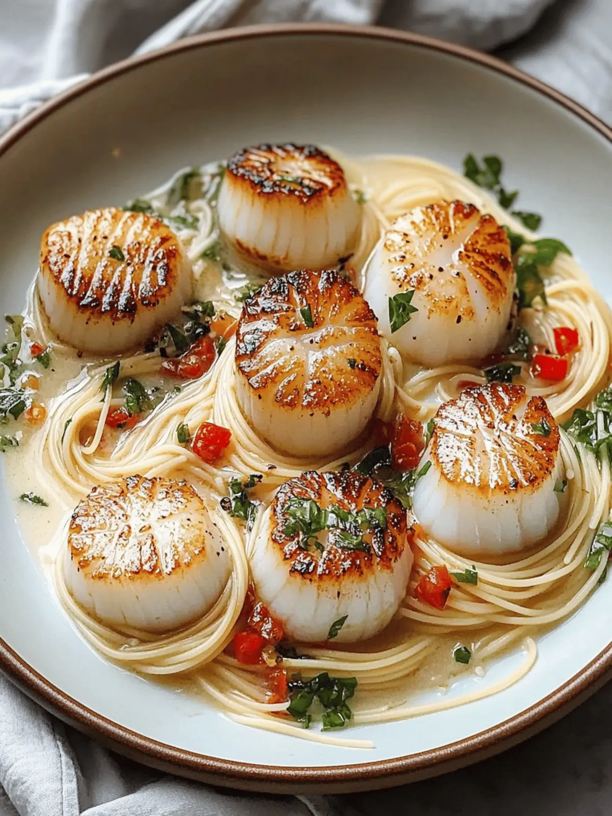 Sea Scallops with Angel Hair Pasta