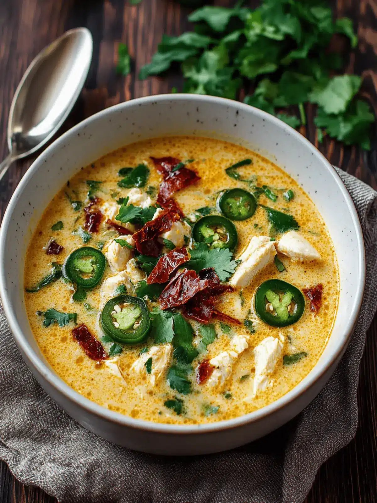 Spicy Jalapeño Popper Chicken Soup for Cozy Nights In