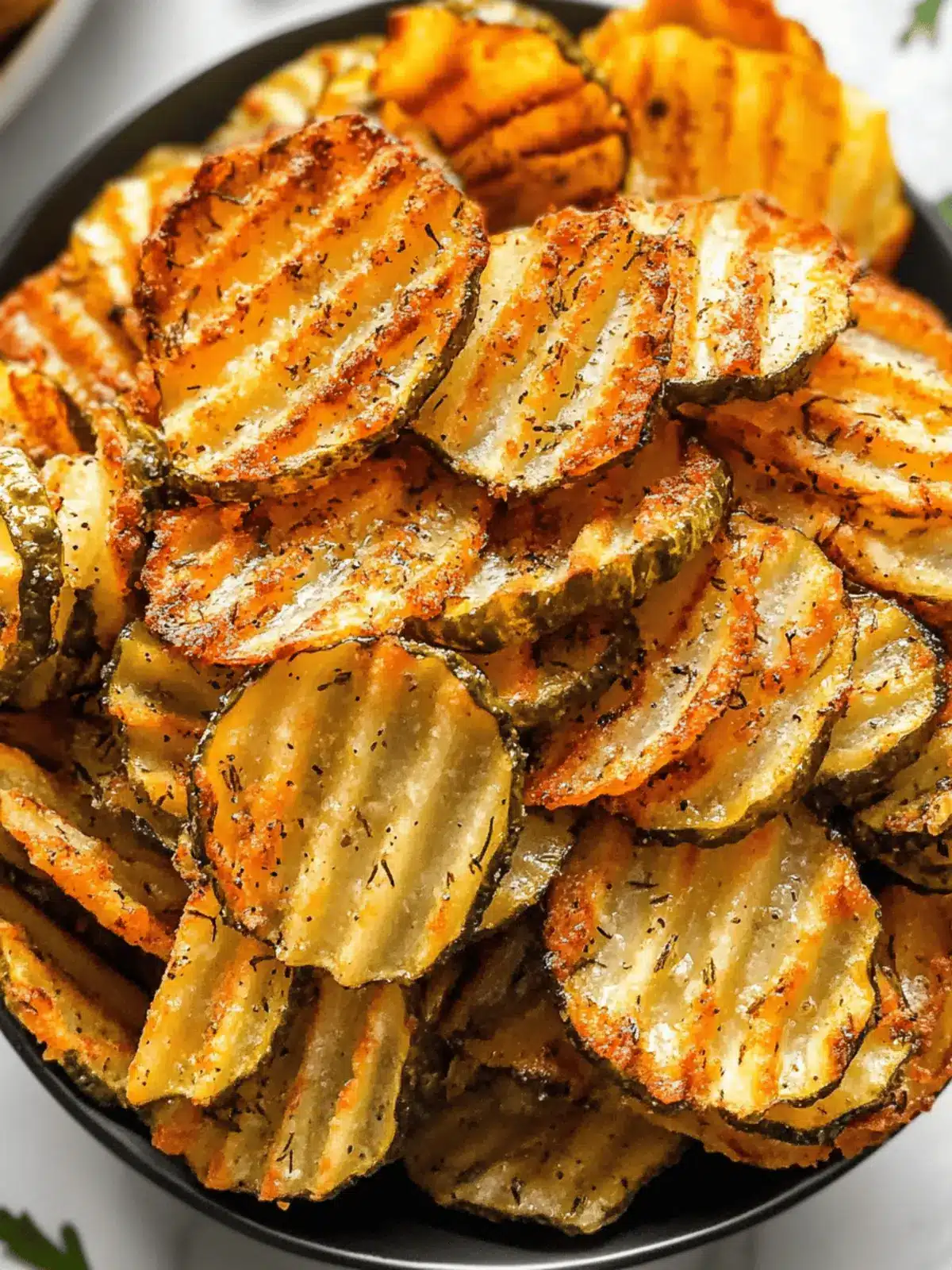 Air Fryer Spicy Dill Pickle Chips