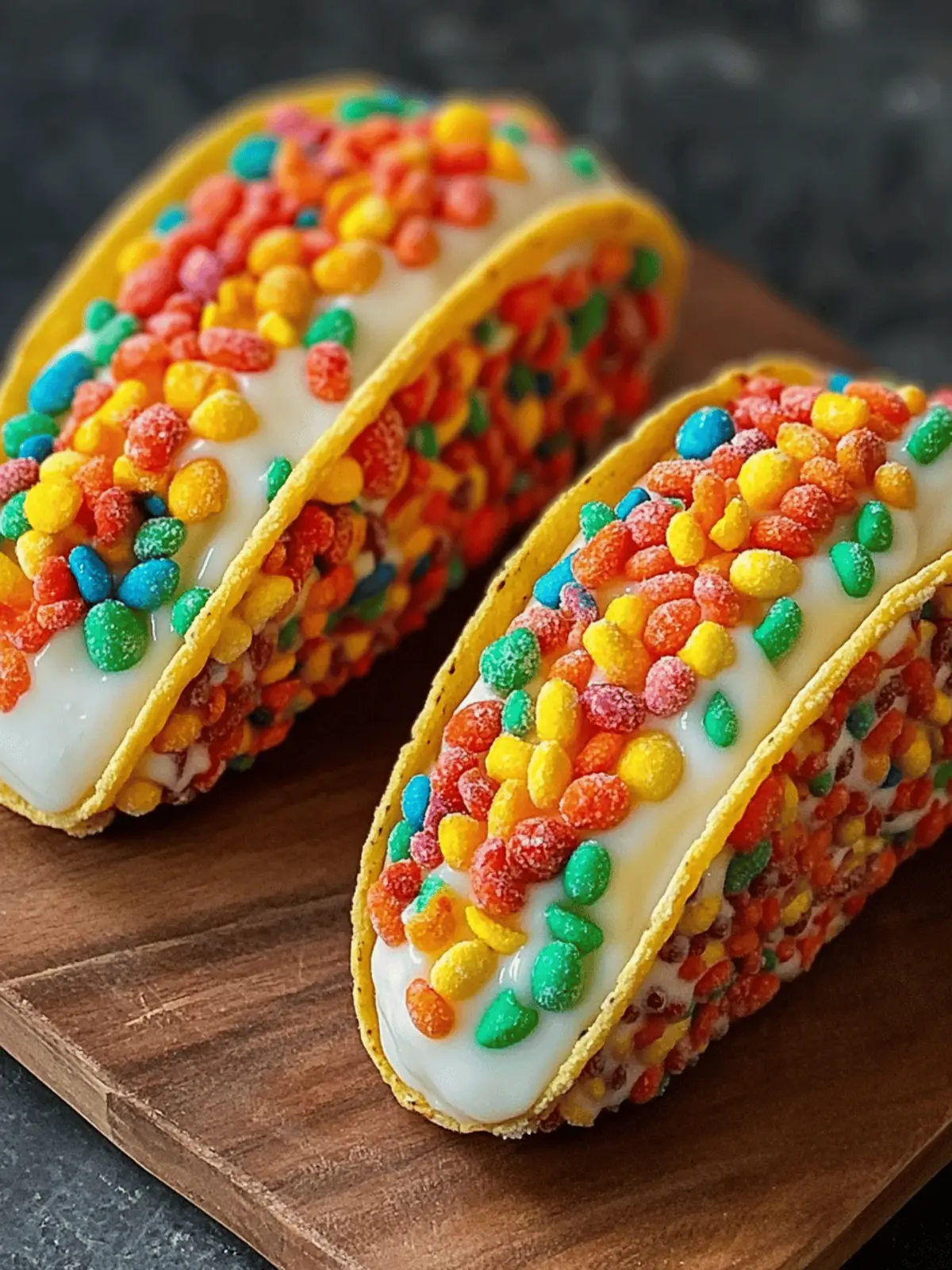 Fruity Pebbles Cheesecake Tacos