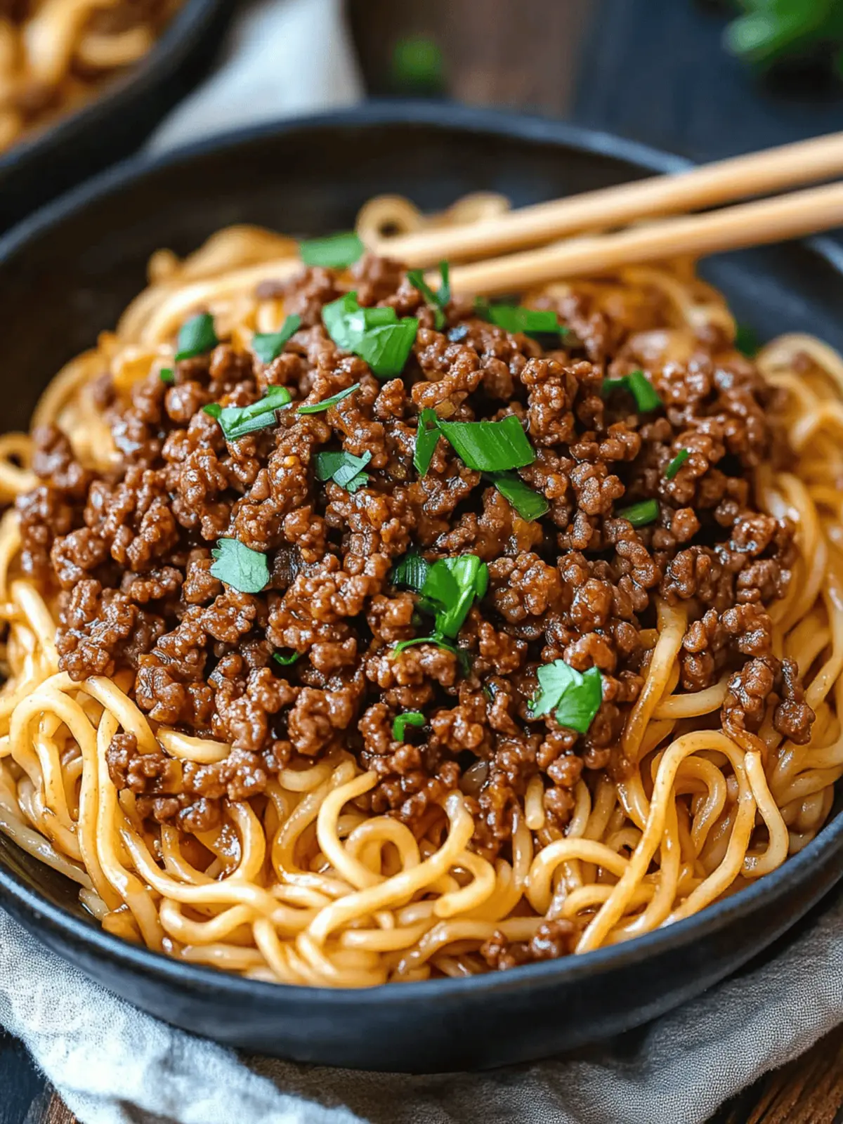 Mongolian Ground Beef Noodles