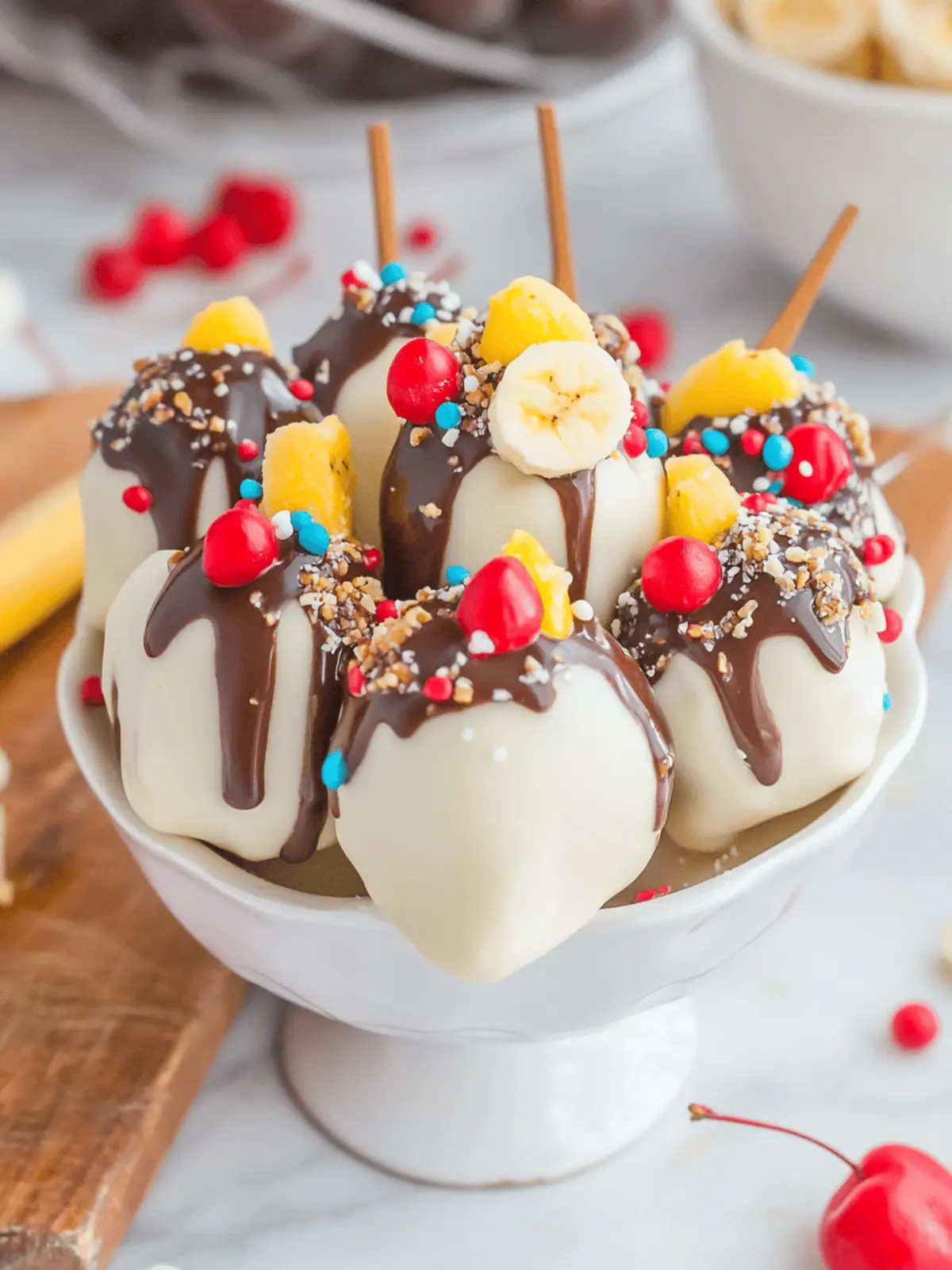 Banana Split Truffles