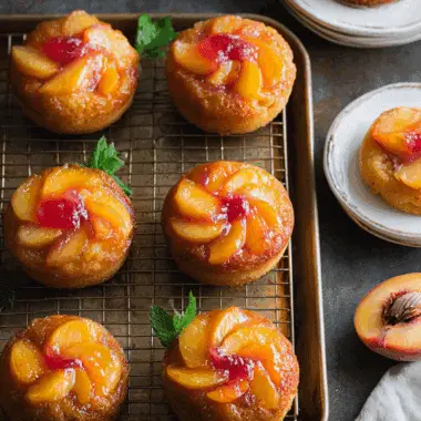 Peach Upside-Down Mini Cakes