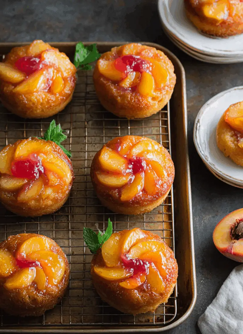 Peach Upside-Down Mini Cakes