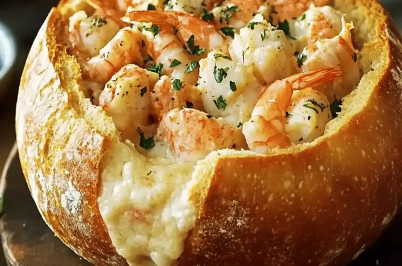 Stuffed Seafood Bread Bowl
