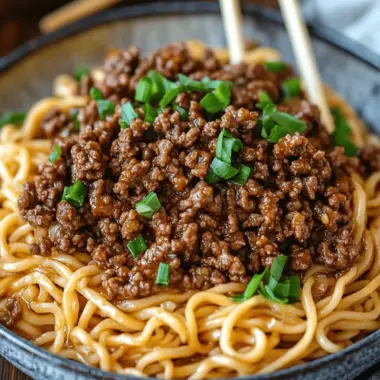 Mongolian Ground Beef Noodles