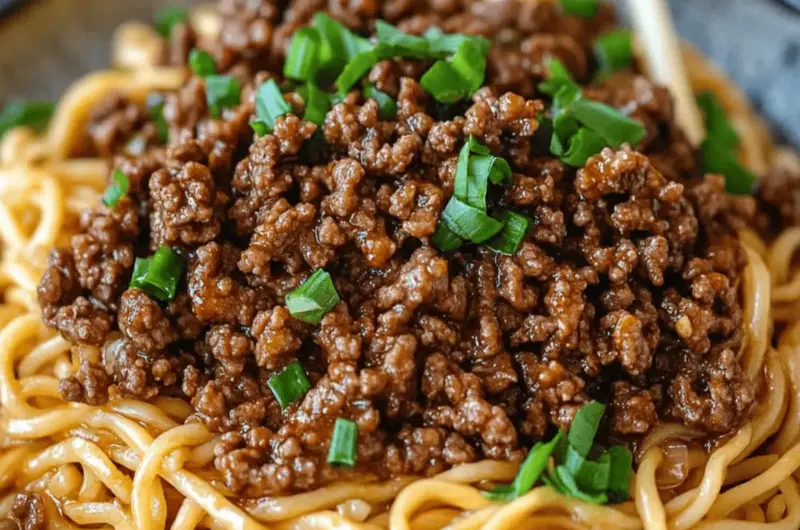 Mongolian Ground Beef Noodles