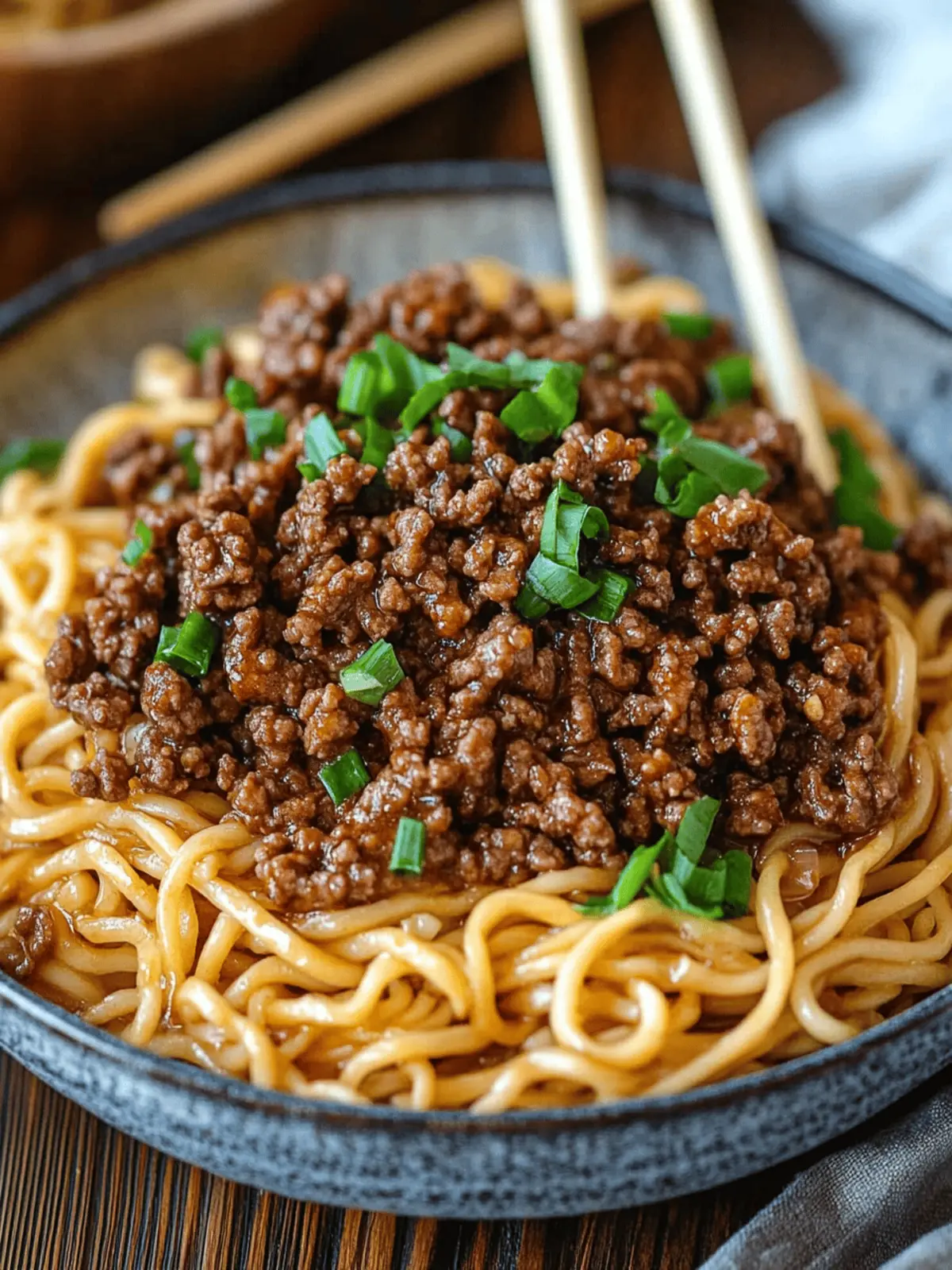 Mongolian Ground Beef Noodles
