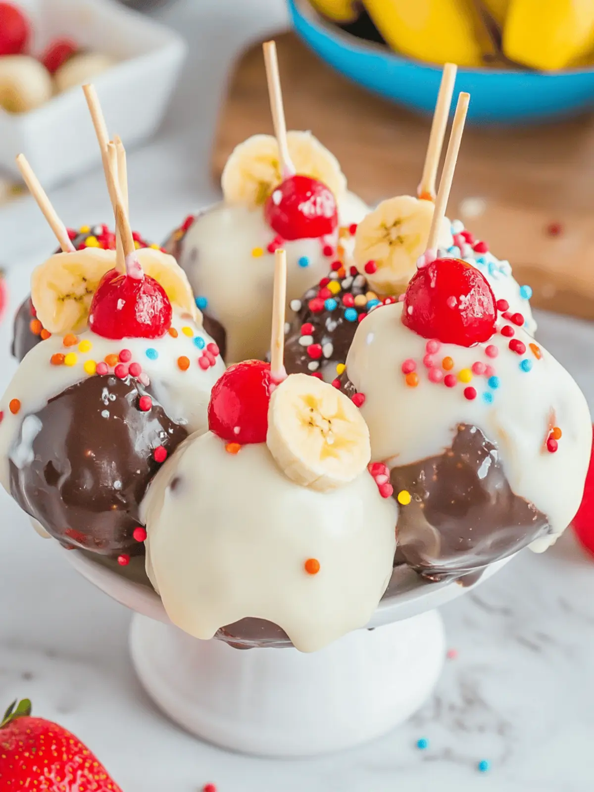 Banana Split Truffles