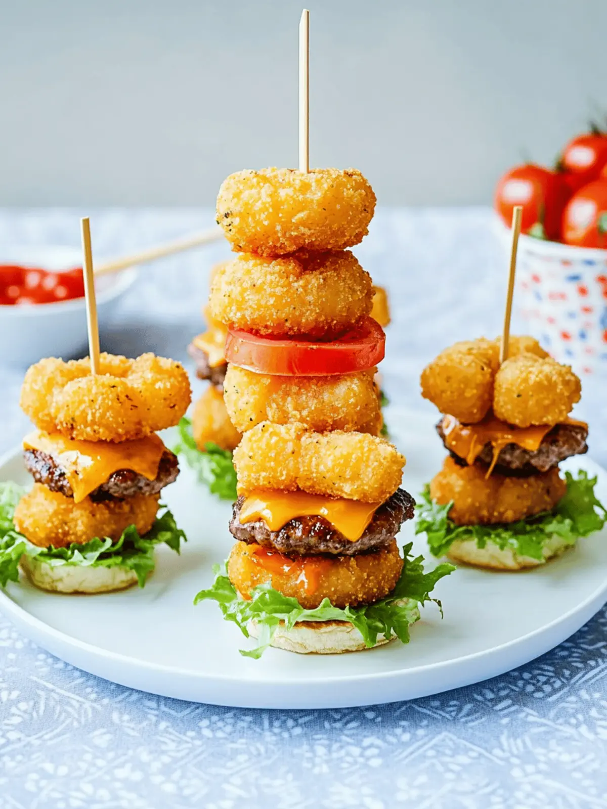 Mini Tater Tot Cheeseburgers
