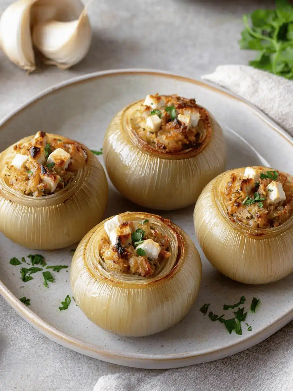 Greek Stuffed Onions