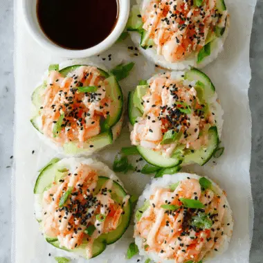 Spicy Shrimp Sushi Stacks