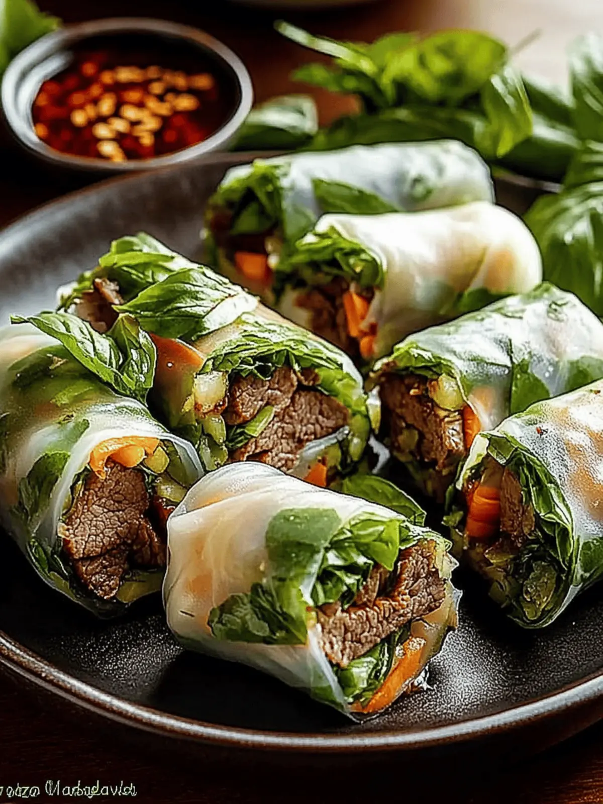 Thai Basil Beef Rolls