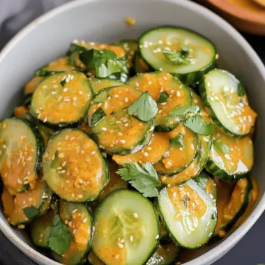 Cucumbers in Spicy Peanut Sauce