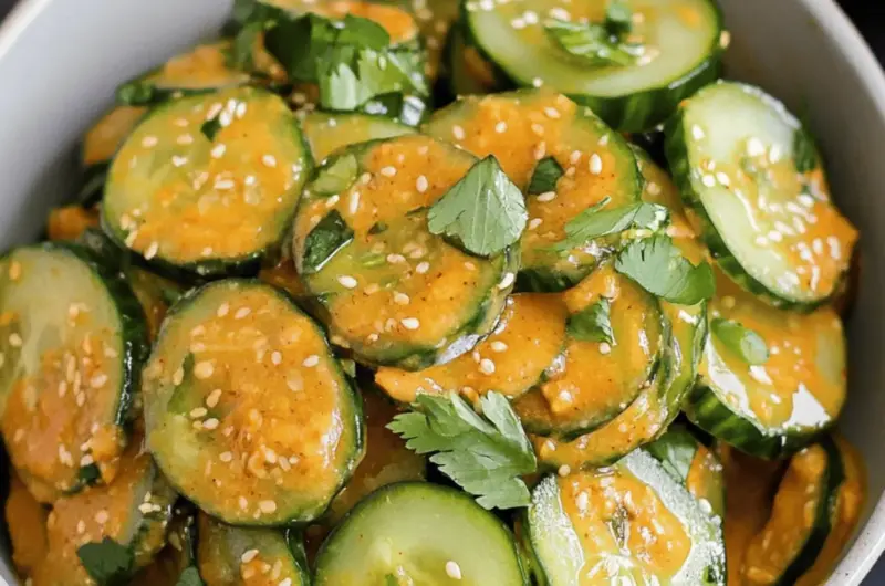 Cucumbers in Spicy Peanut Sauce