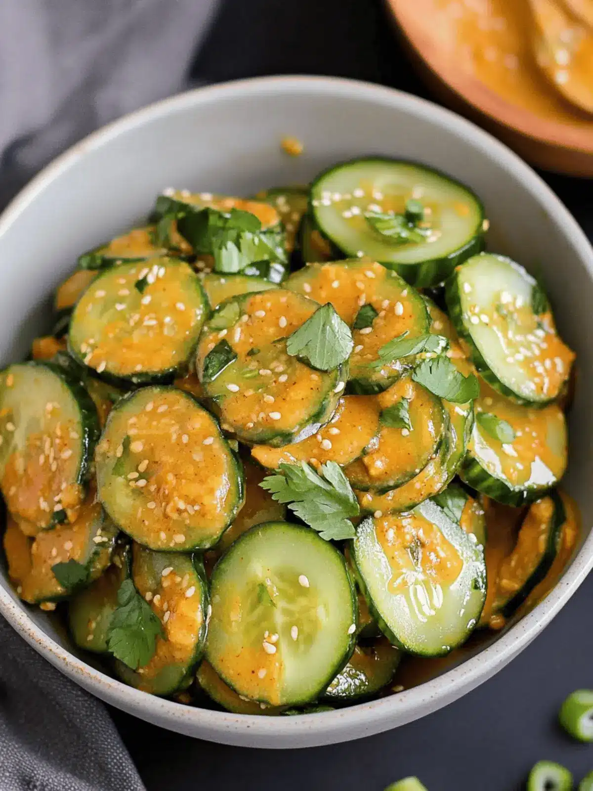 Cucumbers in Spicy Peanut Sauce