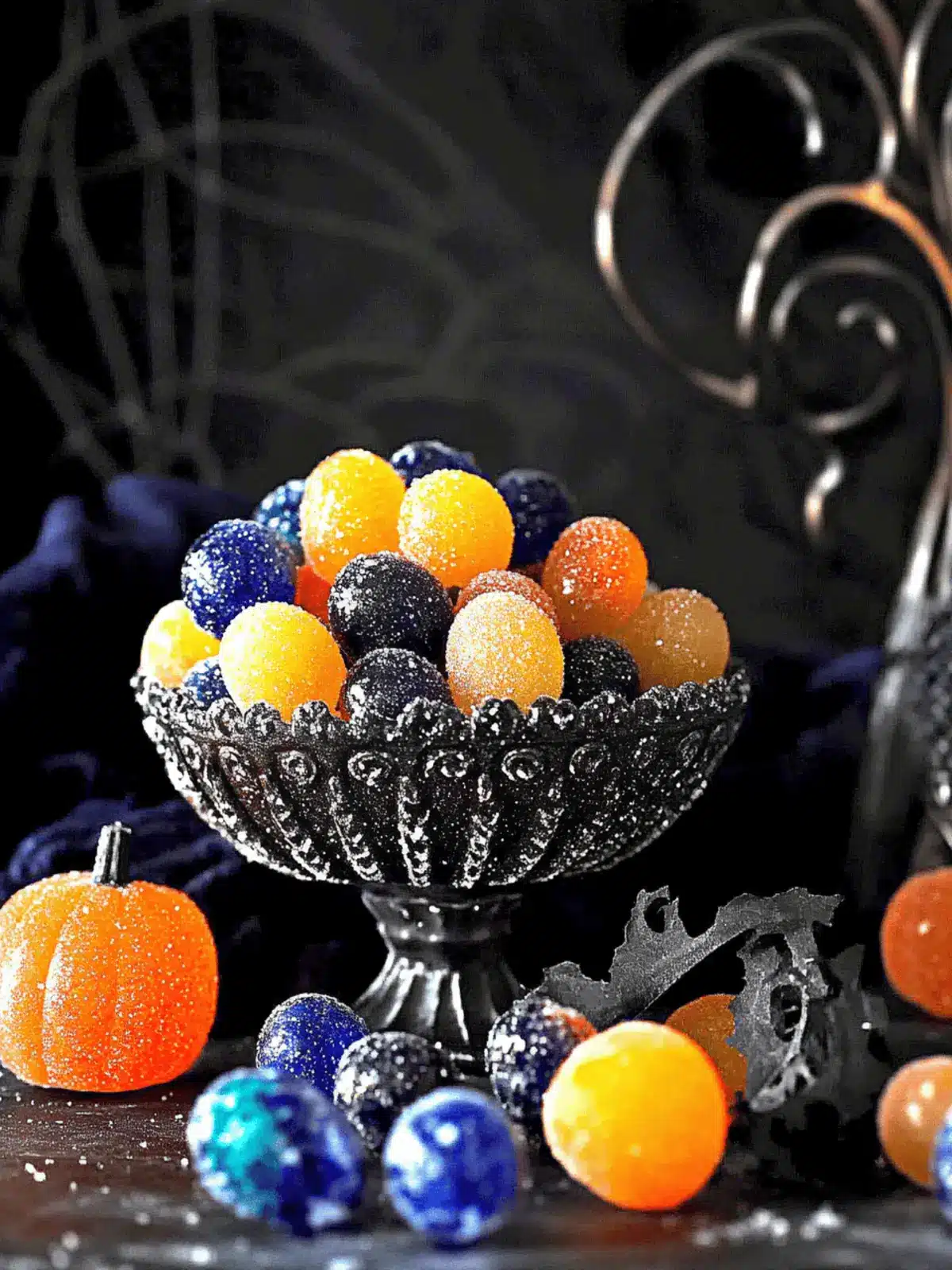 Halloween Sugared Prosecco Grapes