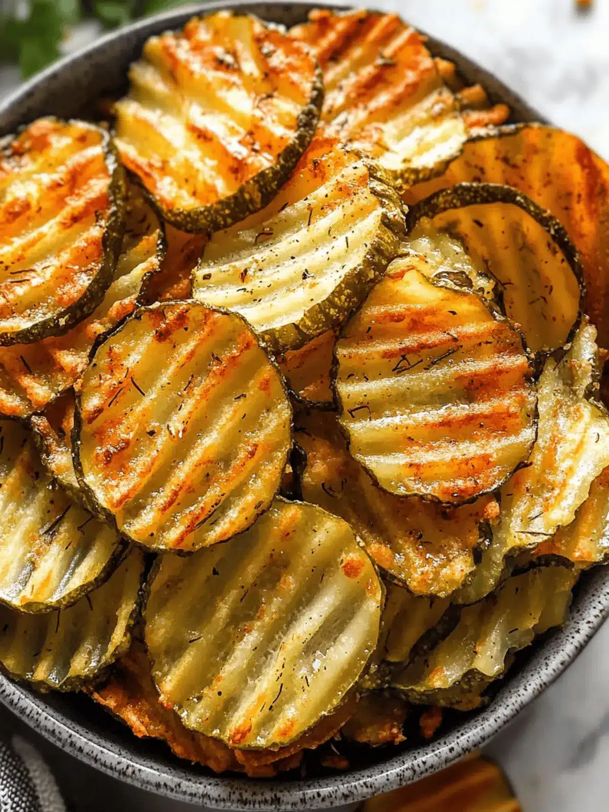 Air Fryer Spicy Dill Pickle Chips