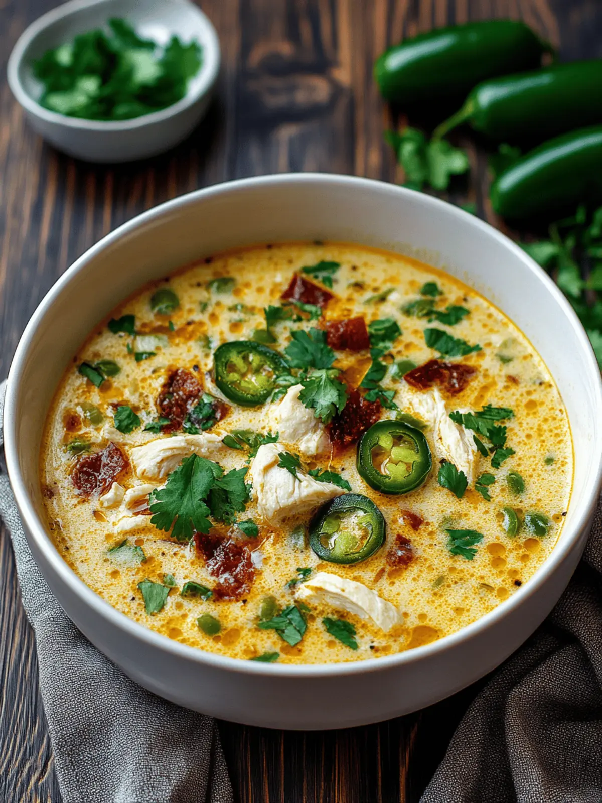 Spicy Jalapeño Popper Chicken Soup for Cozy Nights In