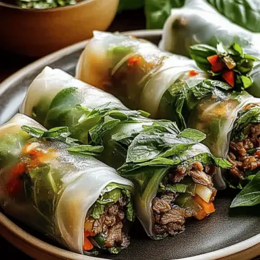 Thai Basil Beef Rolls