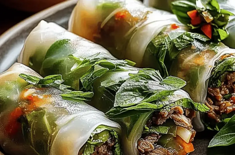 Thai Basil Beef Rolls