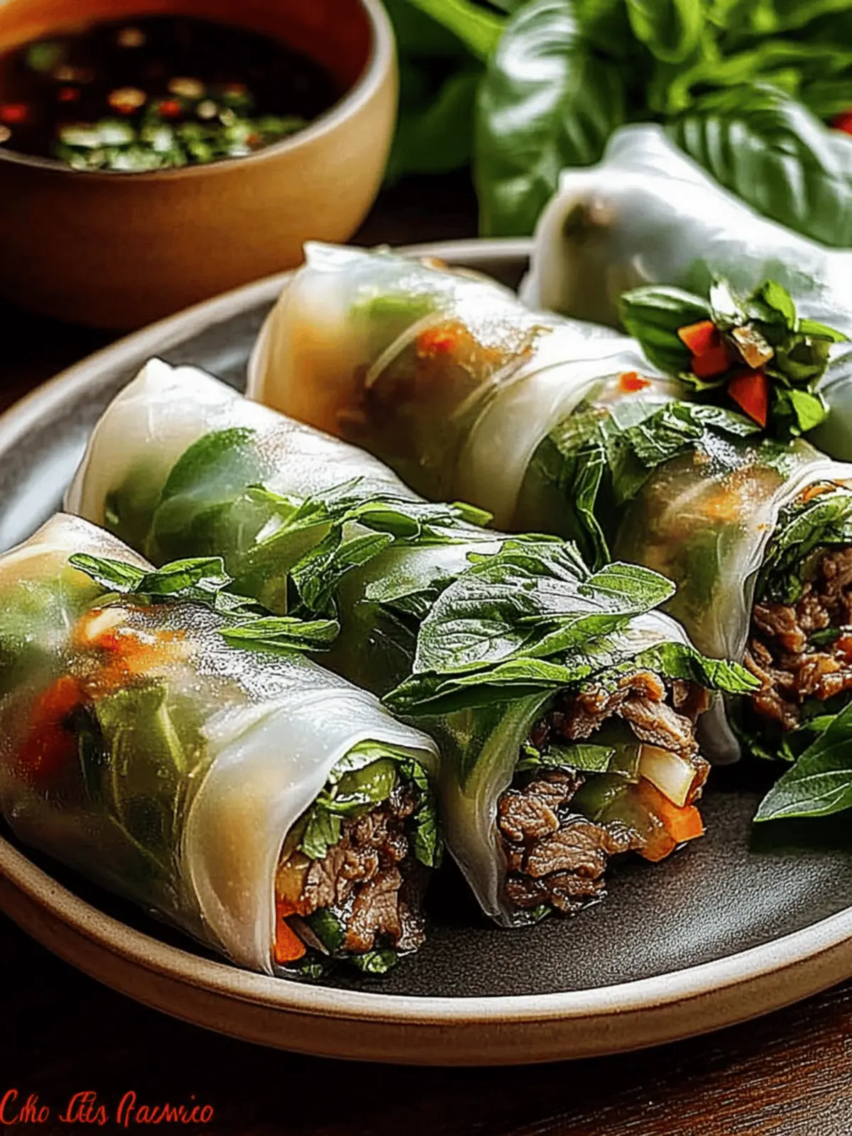 Thai Basil Beef Rolls