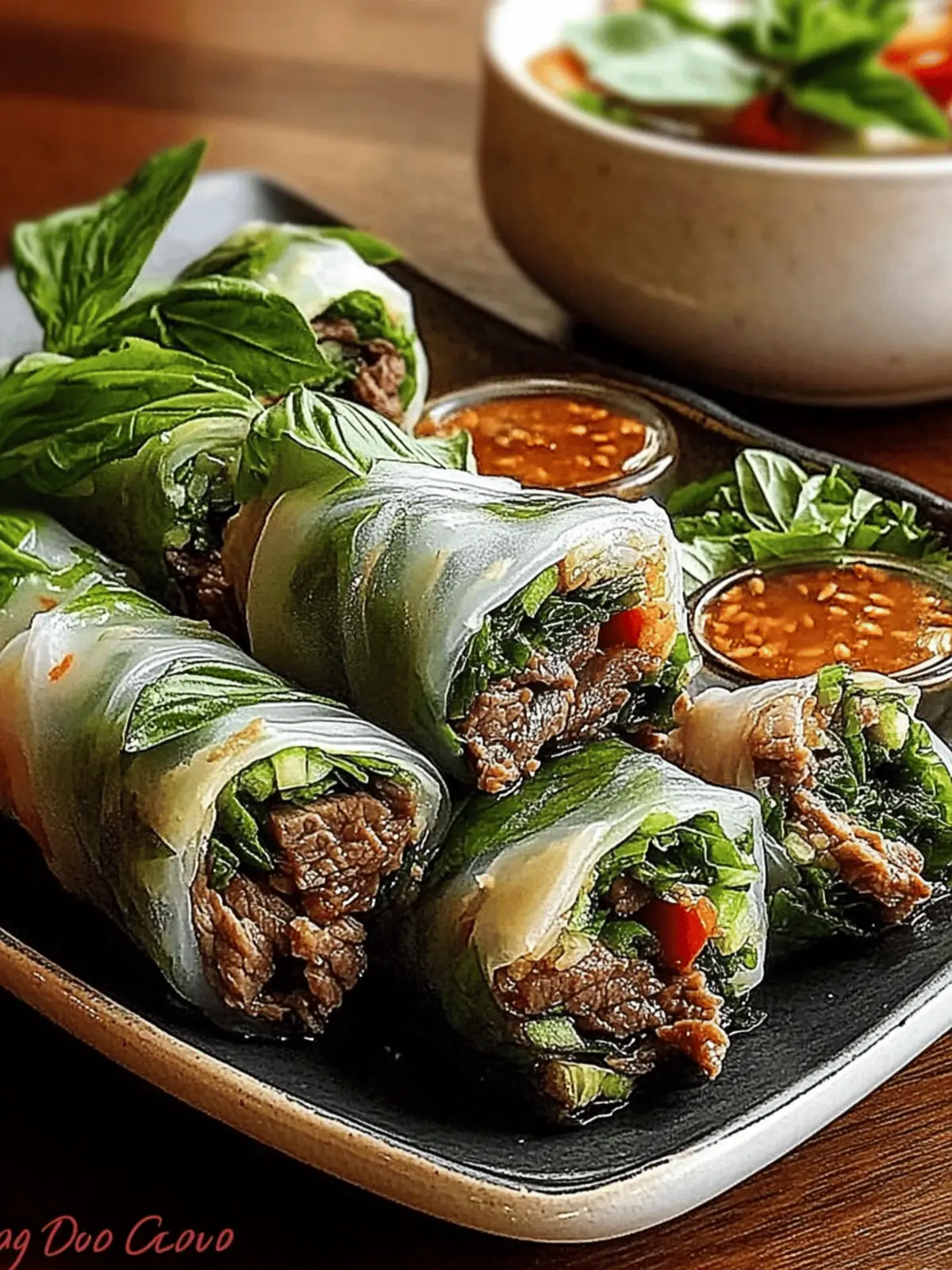 Thai Basil Beef Rolls