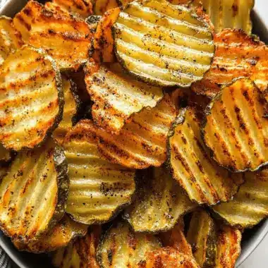 Air Fryer Spicy Dill Pickle Chips