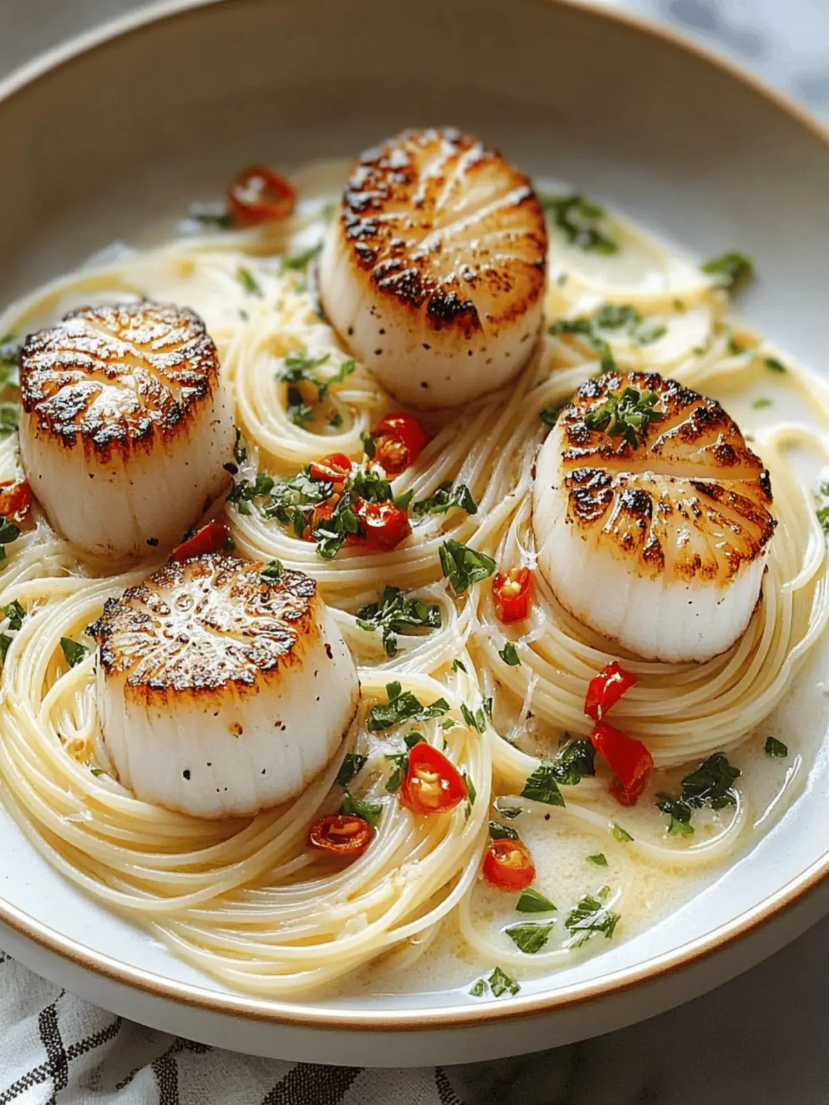 "Delicious Sea Scallops with Angel Hair Pasta in 20 Minutes"