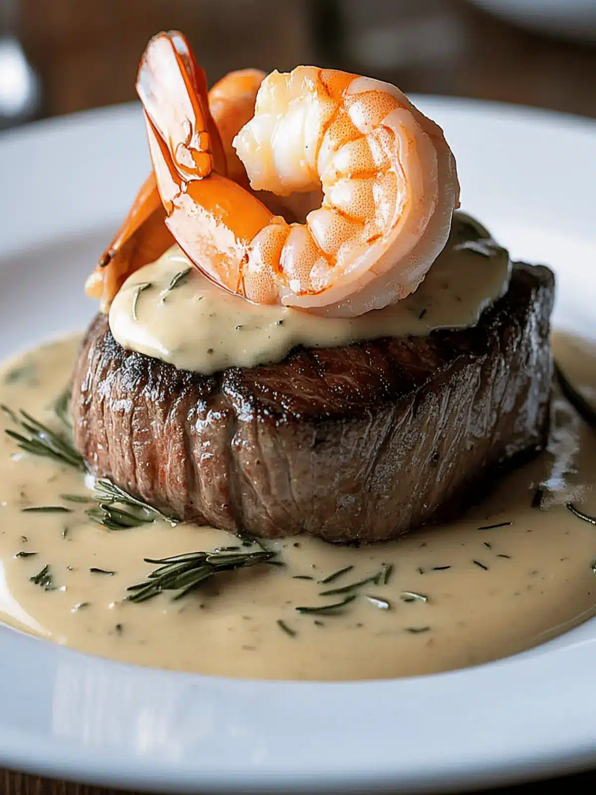 Filet Mignon with Shrimp and Lobster Cream Sauce