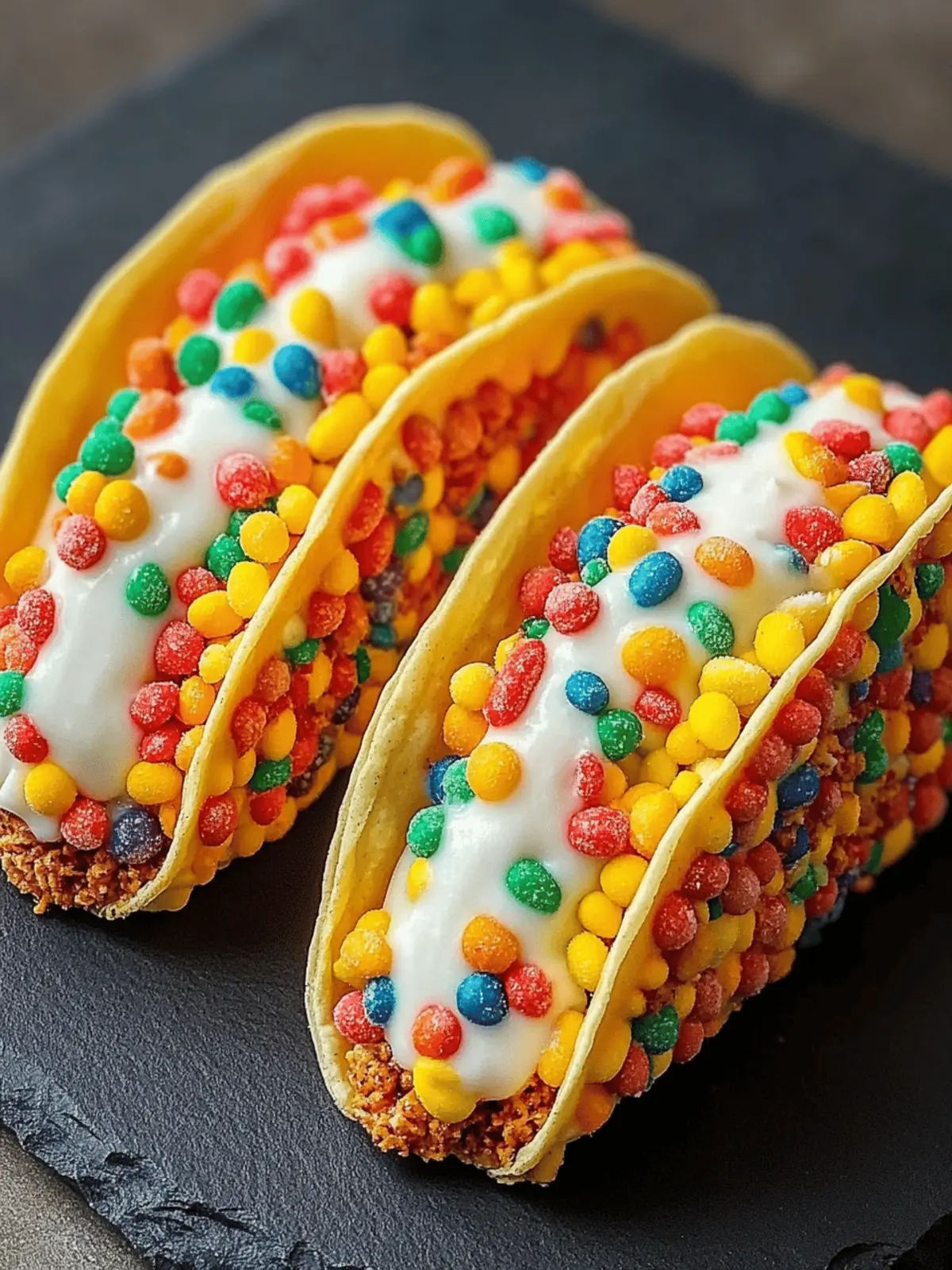 Fruity Pebbles Cheesecake Tacos