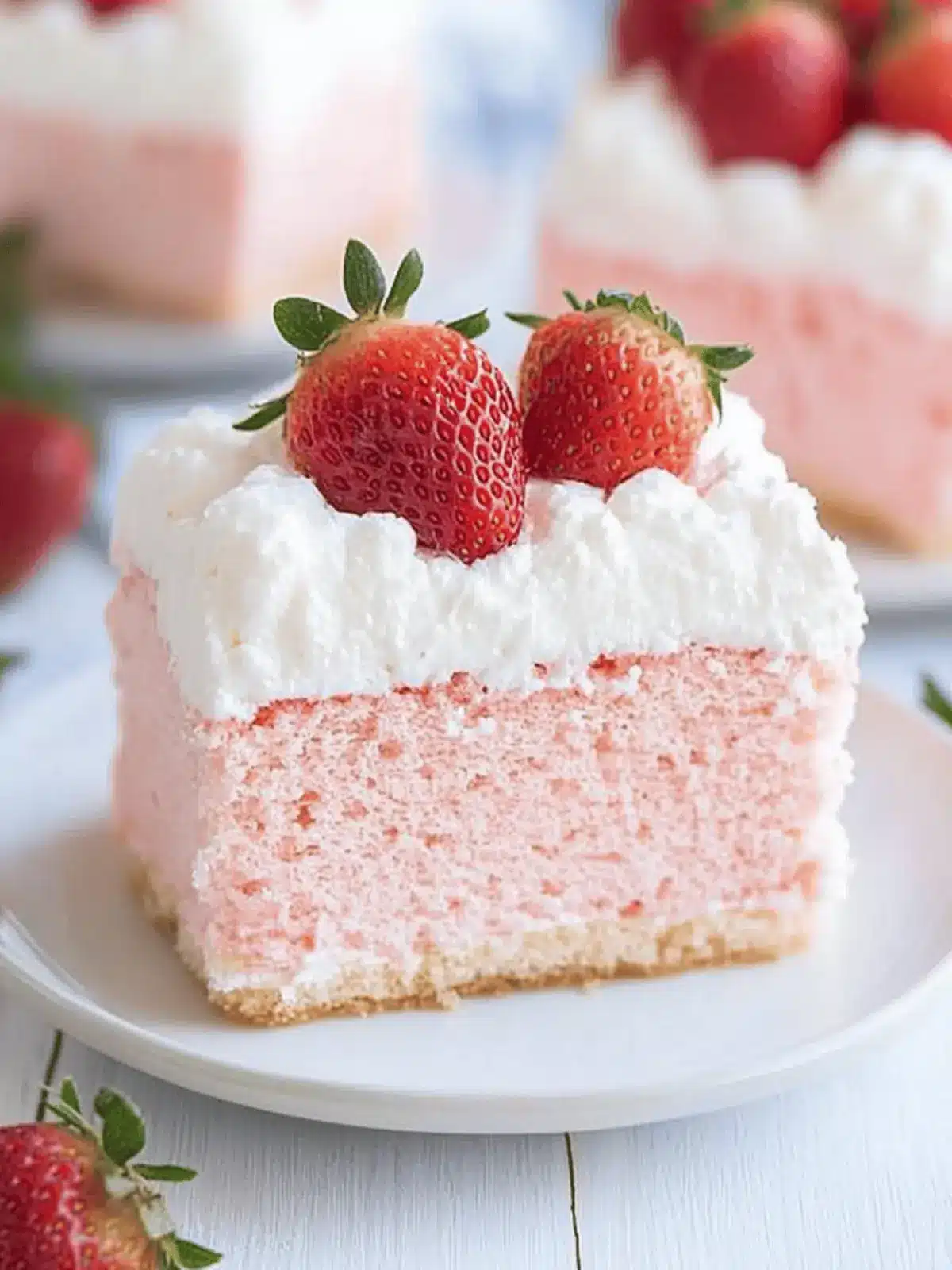Light & Fluffy Strawberry Cloud Cake: Guilt-Free Delight!