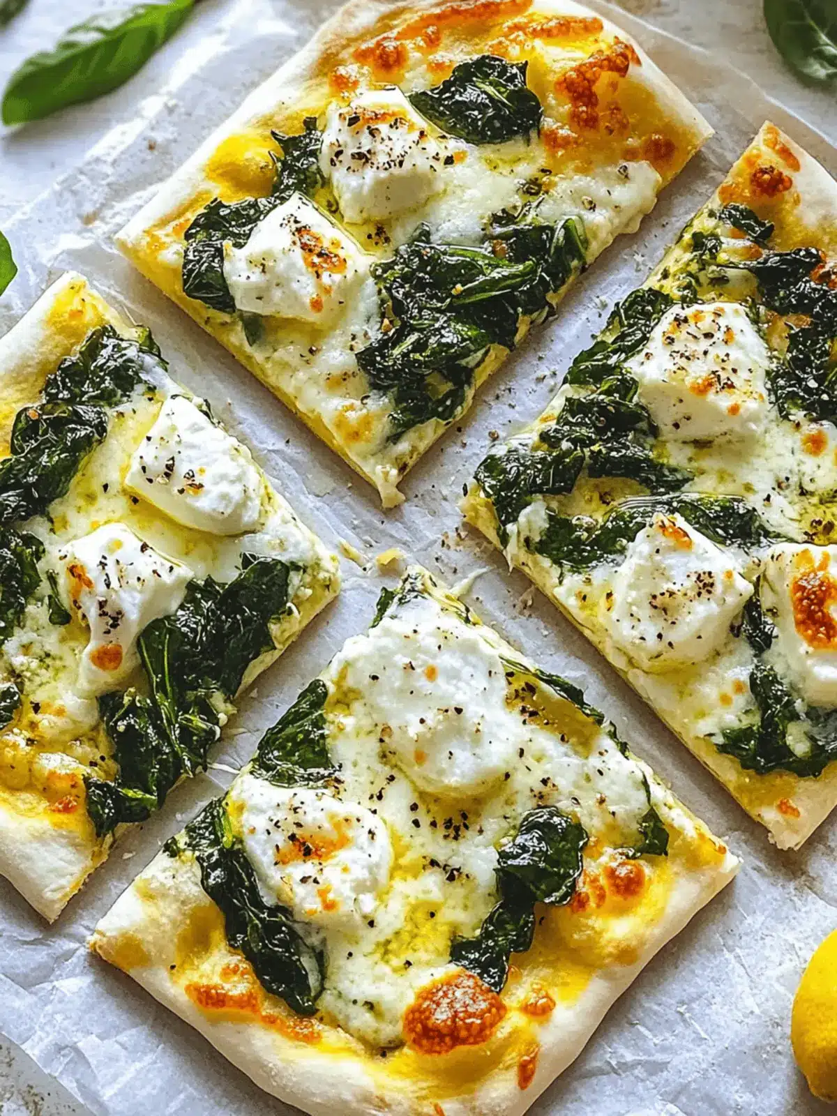 Greek Roasted Garlic Spinach White Pizza