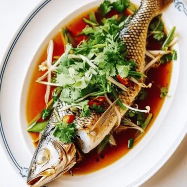 Steamed Whole Fish, Chinese Style