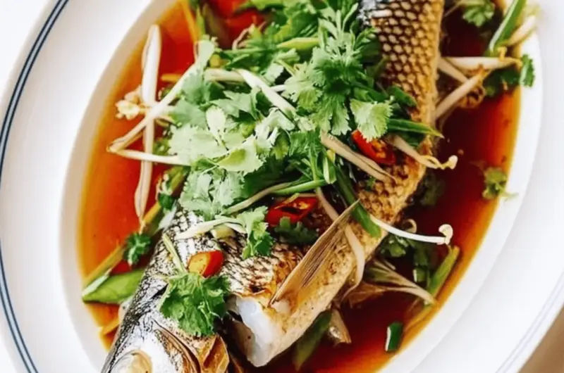 Steamed Whole Fish, Chinese Style
