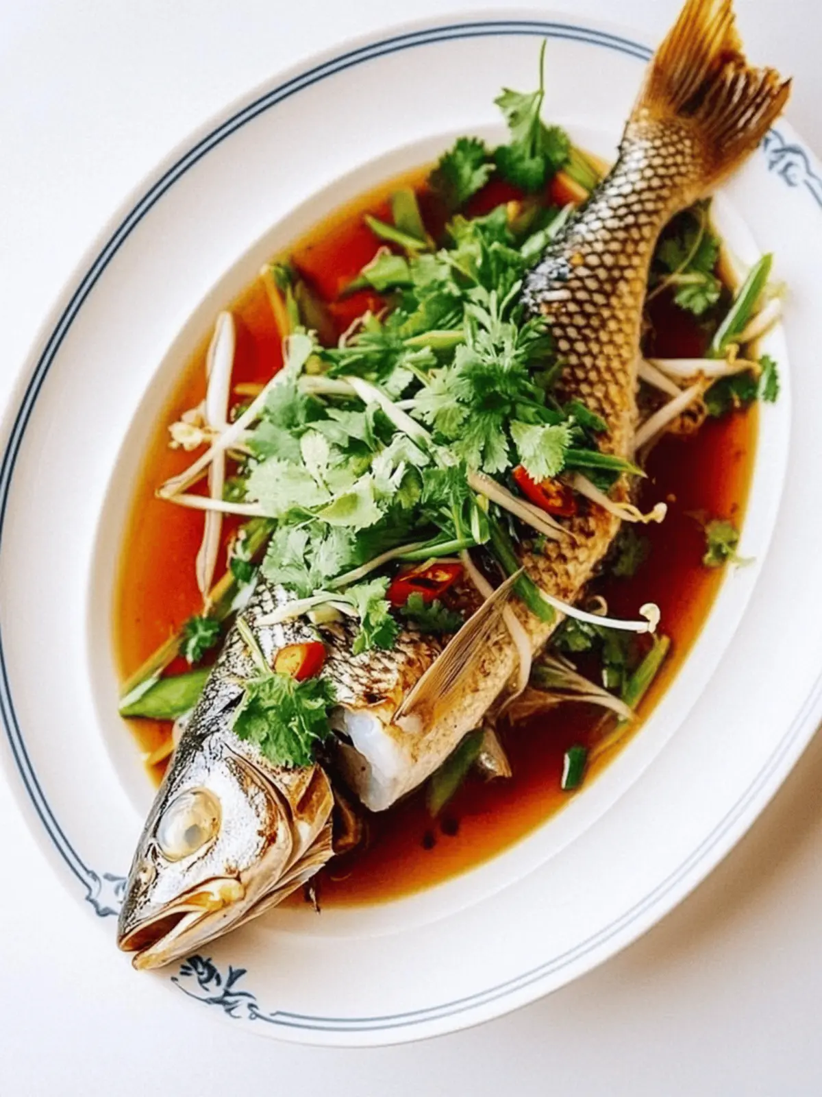 Steamed Whole Fish, Chinese Style