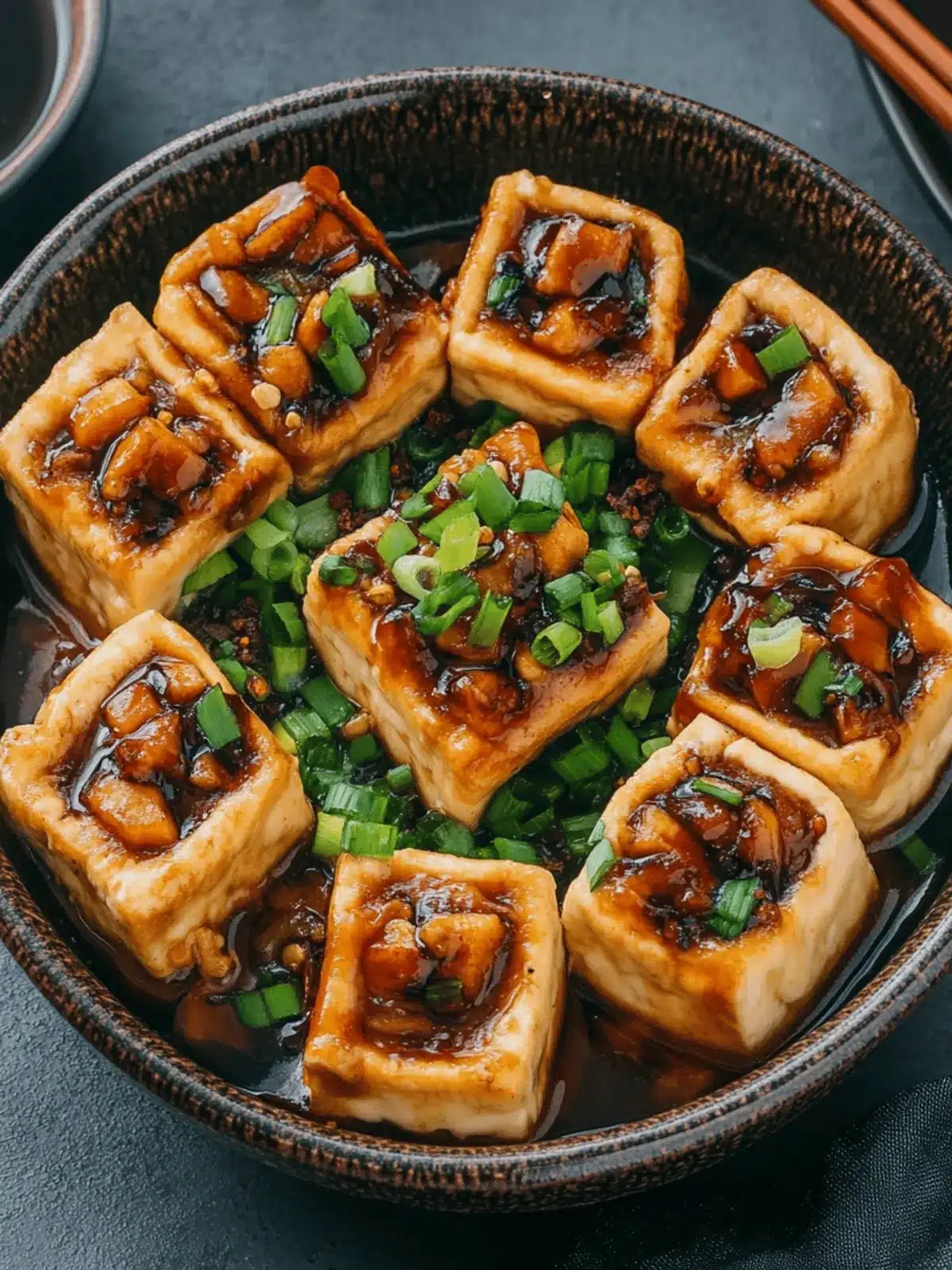 Vegan Hakka-Style Stuffed Tofu