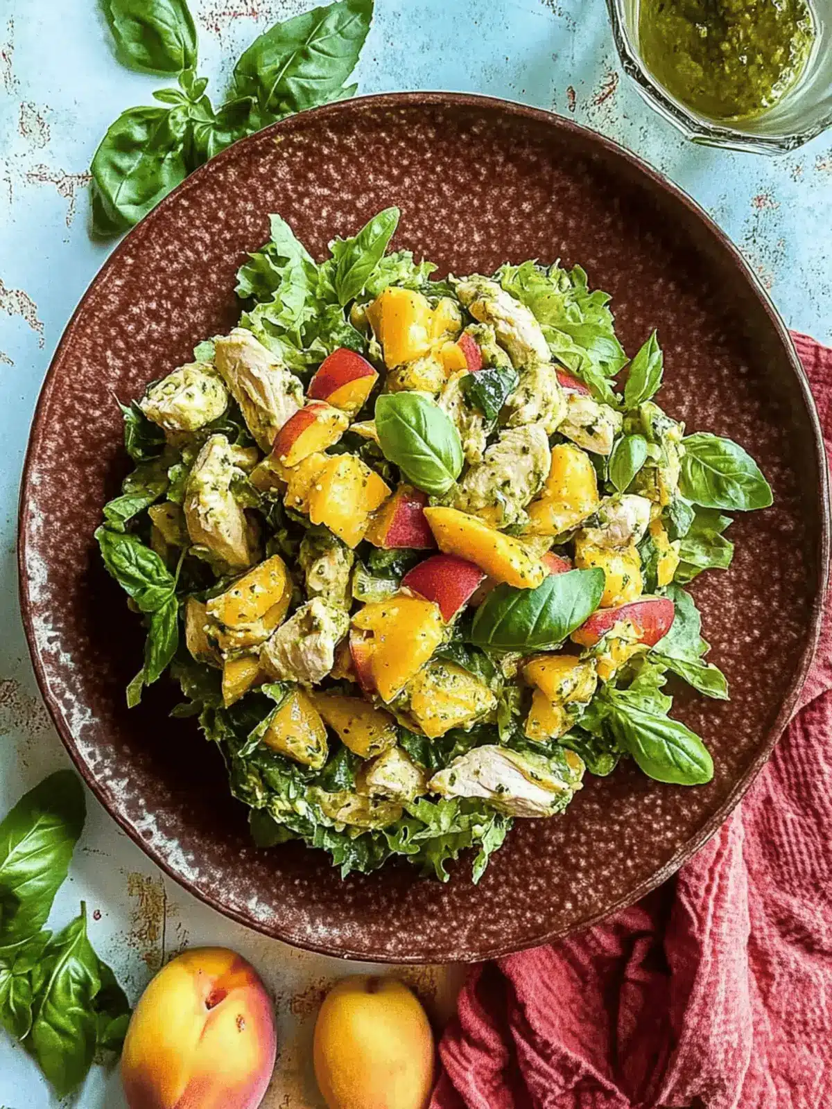 Peach Basil Chicken Salad