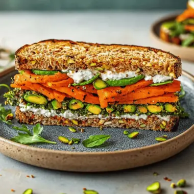 Spicy Harissa Carrot & Pistachio Sandwich