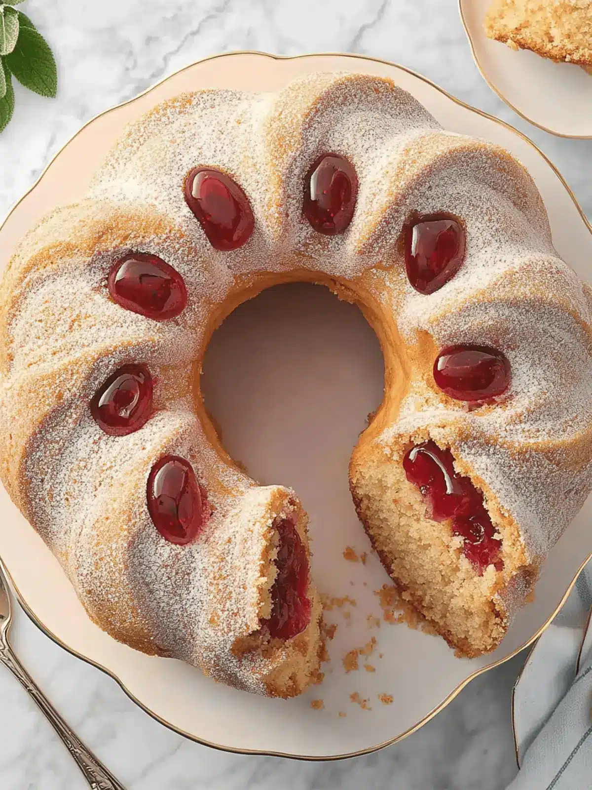 Jelly Doughnut Bundt Cake