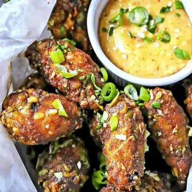 Jerk Chickpea Wings with Sweet Mango Dip