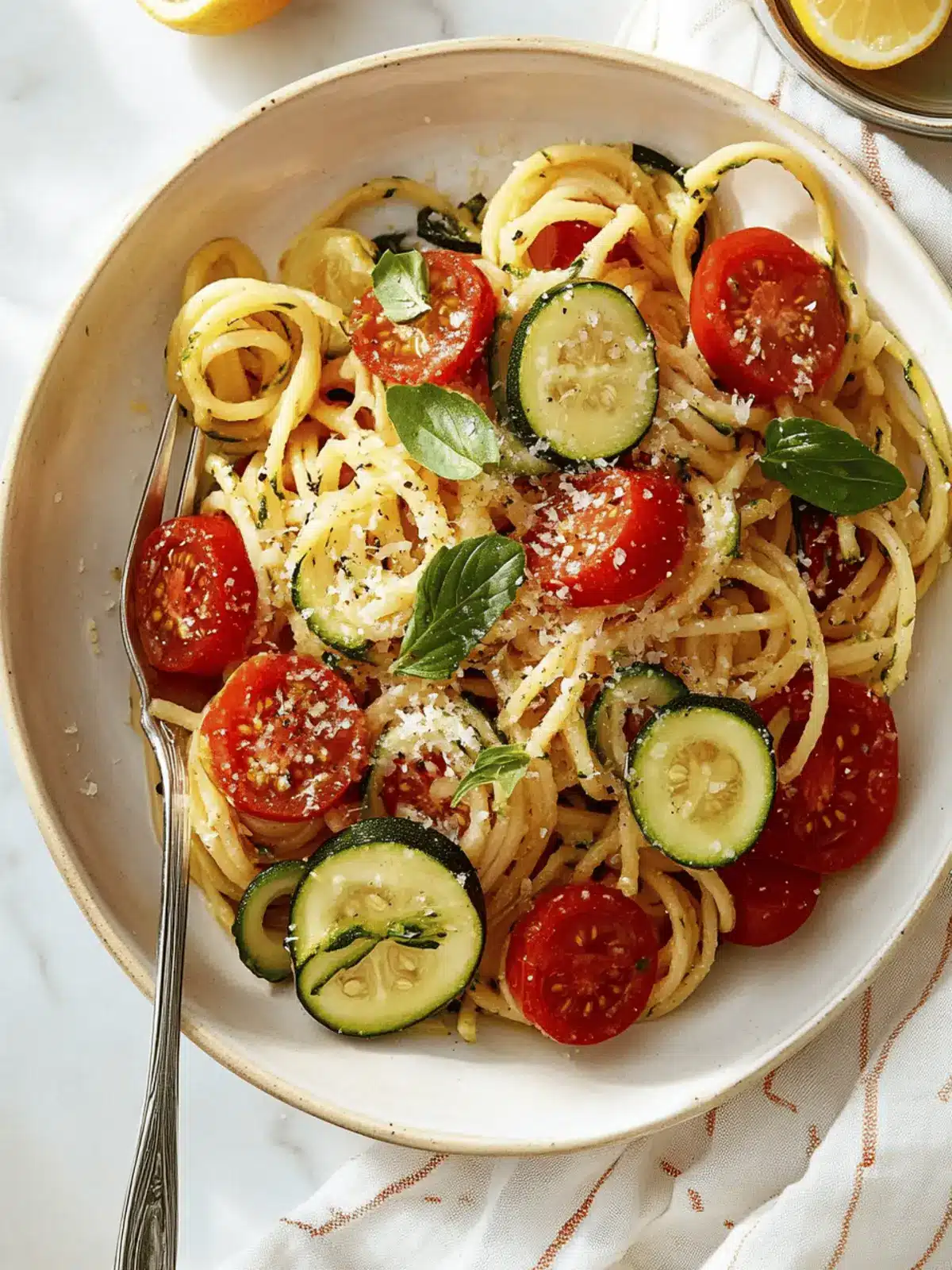 Summer Tomato and Zucchini Pasta