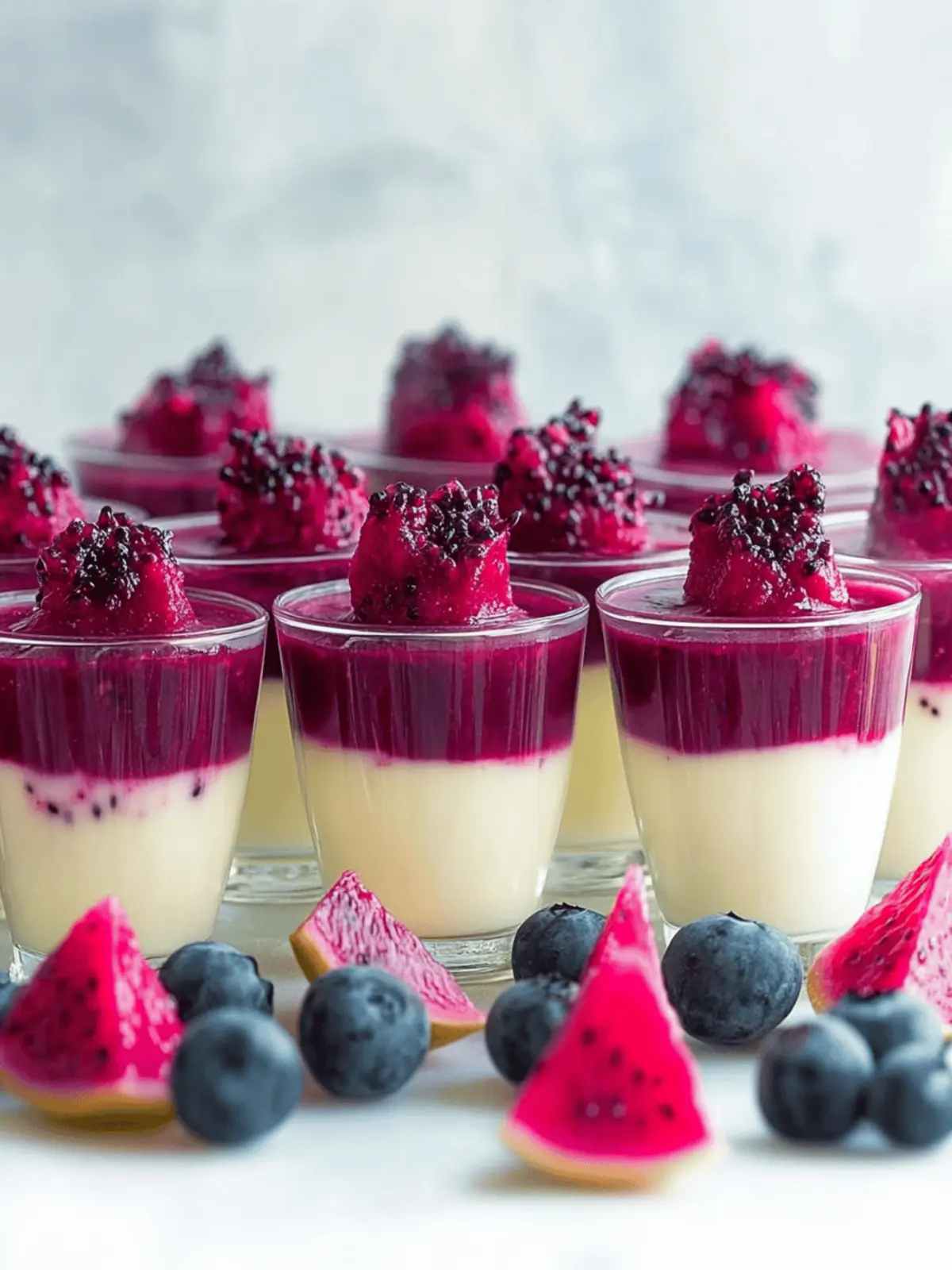 Mini Dessert Cups Dragon Fruit Panna Cotta For Stunning Treats 3 Mini Dessert Cups Dragon Fruit Panna Cotta